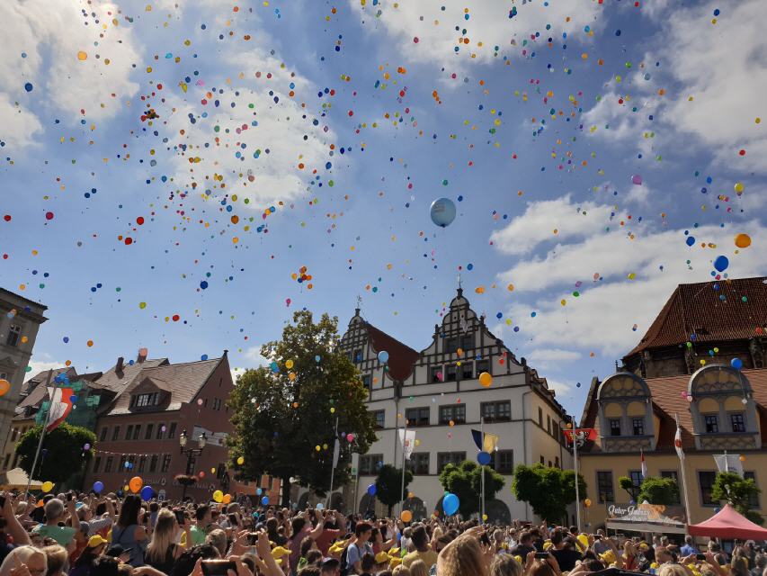 Schulklassen auf dem Markt